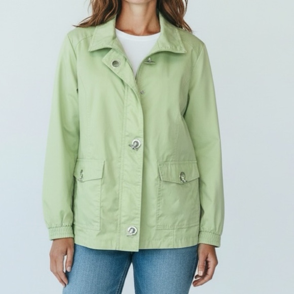 Mackintosh New England Green Full Zip/Toggles Closure Jacket with Elastic Cuffs